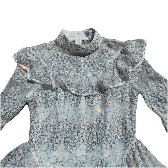 Elliatt Waratah Embroidered Mesh White Sequin Ruffle Dress NWOT Small - Picture 11 of 16